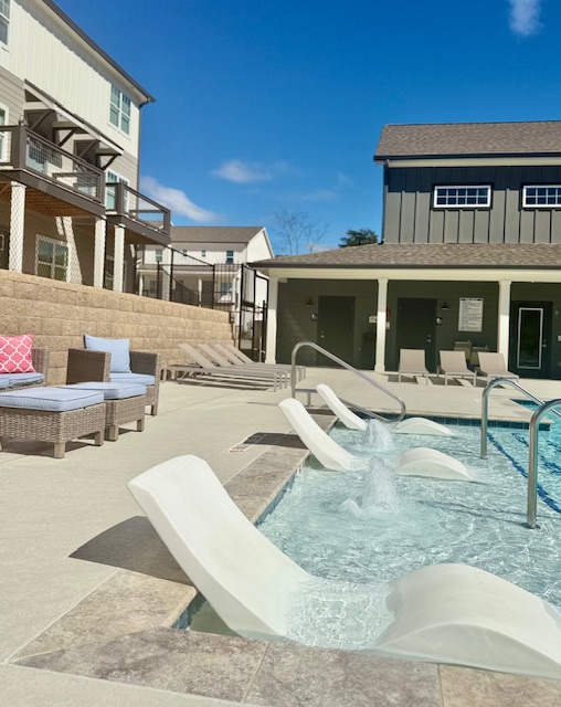 Deluxe swimming pool with sun deck at The Haven at Wake.