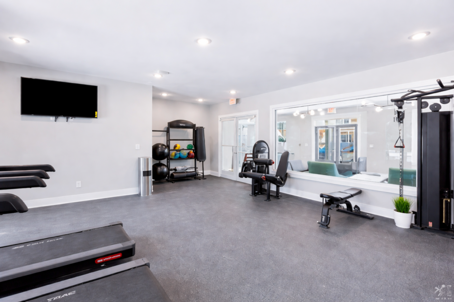 State-of-the-art fitness center with cardio and strength equipment at The Haven at Wake.