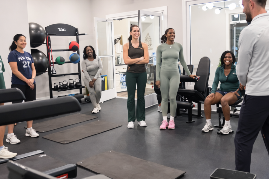 State-of-the-art fitness center with cardio and strength equipment at The Haven at Wake.